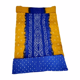 kala sanskruti retail private limitade blue & rust cotton bandhani dress