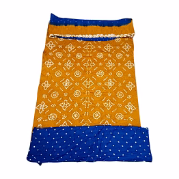kala sanskruti retail private limitade rust & blue cotton bandhani dress