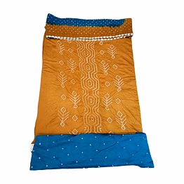 kala sanskruti retail private limitade rust & blue cotton bandhani dress