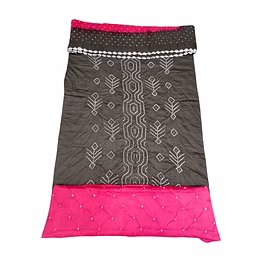 kala sanskruti retail private limitade dark grey & pink cotton bandhani dress