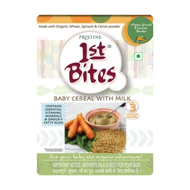 PRISTINE 1ST BITES BABY CEREAL WHEAT, SPINACH &amp; CARROT-EO1428