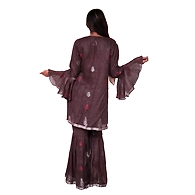 Frock Style Kurti With Plozo-Chocolate-Linen-M