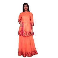 Short Frock Style Kurti With Skrit