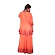 Short Frock Style Kurti With Skrit-XL-Linen-Orange-2-sm