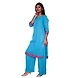Straight Kurti With Pant-M-Linen-Firozi-1-sm
