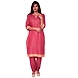 Straight Kurti With Pant-M-Linen-Rust Pink-1-sm