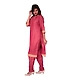 Straight Kurti With Pant-M-Linen-Rust Pink-2-sm