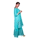 Straight Kurti With Garara-XL-Linen-Firozi-2-sm