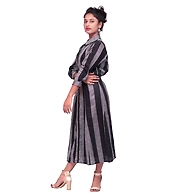 Frock Style Shirt-M-Black-Linen