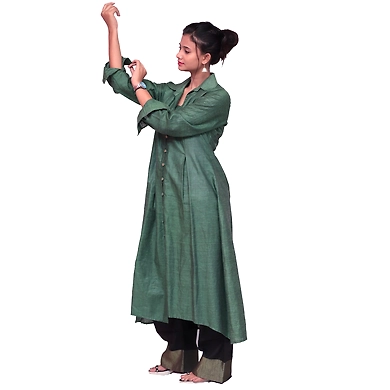 Frok Style Shirt-XL-Linen-Dark Bottle Green-2