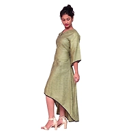 C Cut One Piece-M-Jai Shree Cotton-Rust Parrot Green