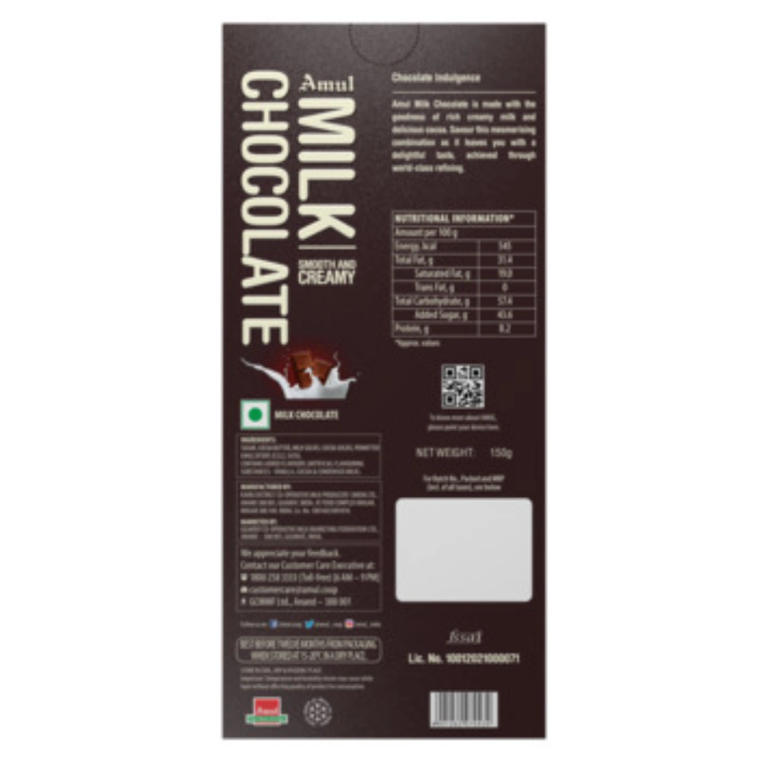 Amul milk chocolate-150 gm-1