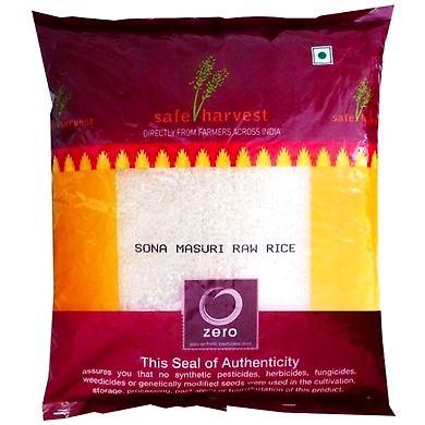 Safe Harvest Sona Masuri Raw Rice - 12 Months Pesticide Free-SKU-Rice-067