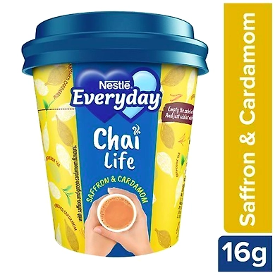 Nestle Everyday Chai Life Saffron &amp; Cardamom Instant Premix Tea 16 gm Cup-SKU-TEA-056