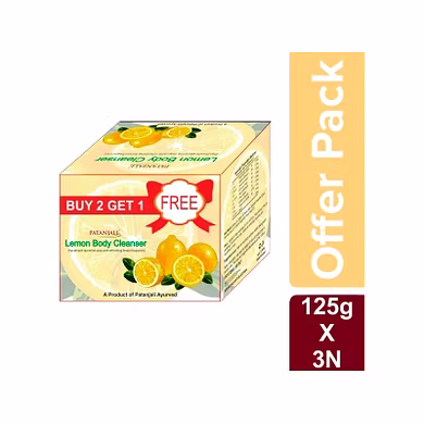 Patanjali LEMON BODY CLEANSER 125*3 GM - OFFER PACK-GT068