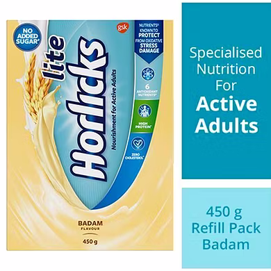 Horlicks Lite Health &amp; Nutrition Drink - Badam Flavour-SKU-ANDIS-0156