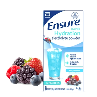 Ensure® Rapid HydratioFn Berry reeze Electrolyte Powder-SKU-RASS-0211