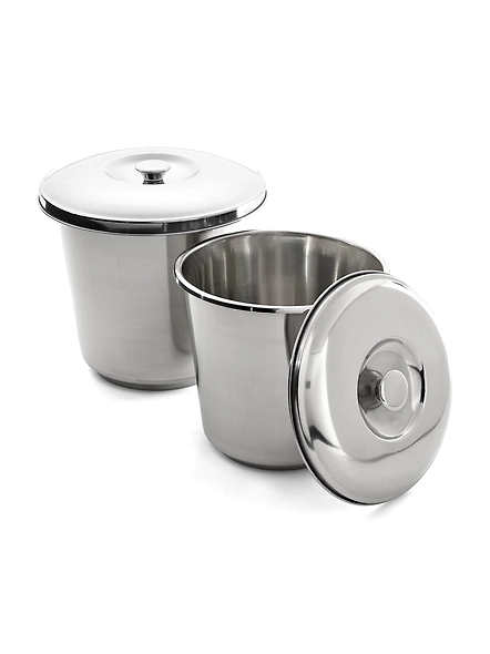 Pail (Bucket) with Cover, Stainless Steel-DS0232
