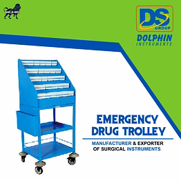 emergency drug trolley (powder coated)