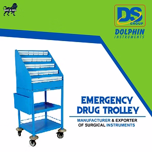 EMERGENCY DRUG TROLLEY (POWDER COATED)