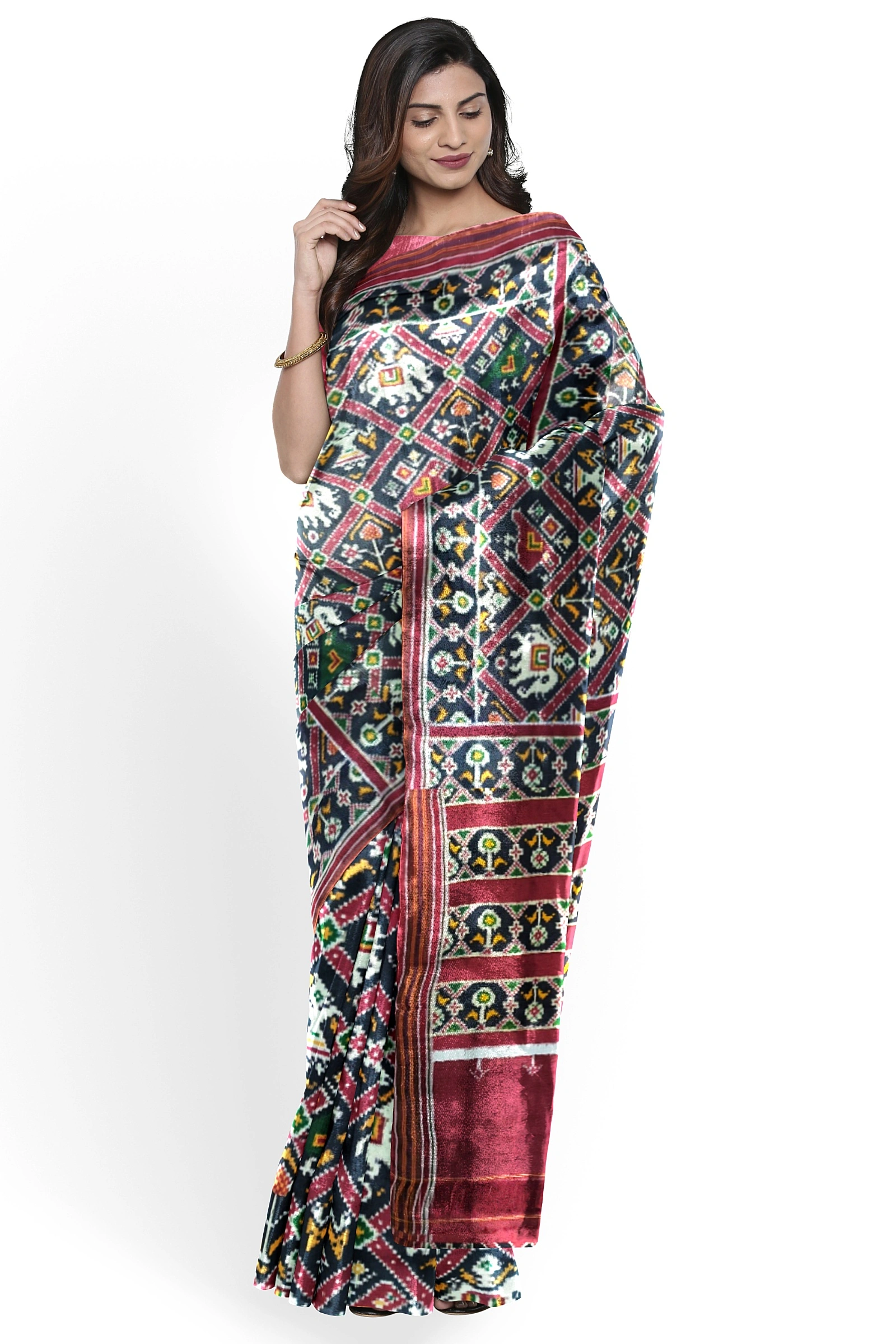 HANDLOOM WOVEN AND PRINTED INDIAN SAREES-IKATS-1