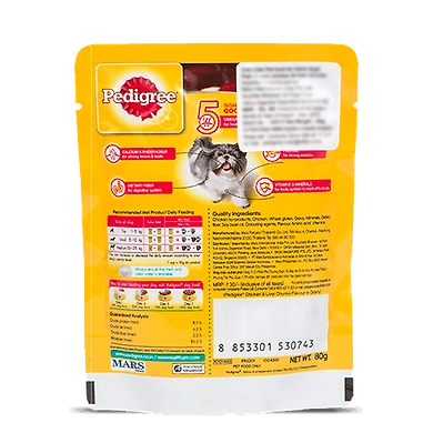 Pedigree Gravy Adult Chicken and Liver Chunks-80 Gm-1
