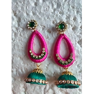Oval Jhumka Green