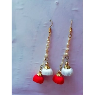 Long Jhumka Red and White