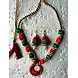Green and Red Necklace with earring set-JMMB_757002_BR1150_GRN_1-sm