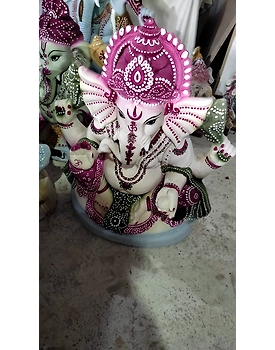 Eco Ganesh with Natural Color Idol - 2 ft Narrow, 2 ft Wide, 3 ft, 4 ft, 5 ft