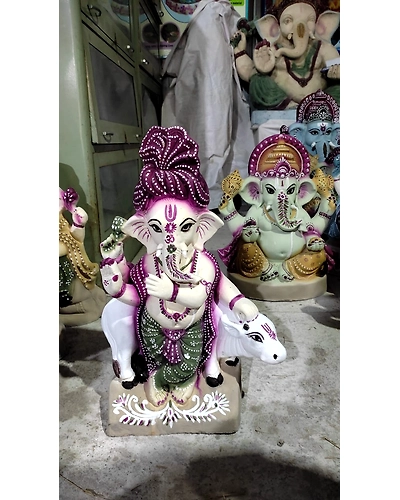 Eco Ganesh with Natural Color Idol - 2 ft Narrow, 2 ft Wide, 3 ft, 4 ft, 5 ft-CBLLS-2011
