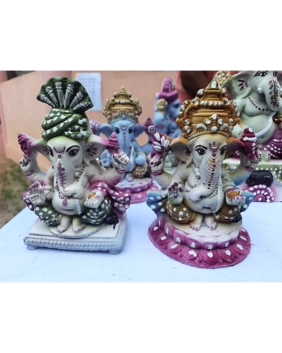 Eco Ganesh with Natural Color Idol - 6 Inch, 8 Inch, 10 Inch, 12 Inch, 1.5 ft-CBLLS-2003