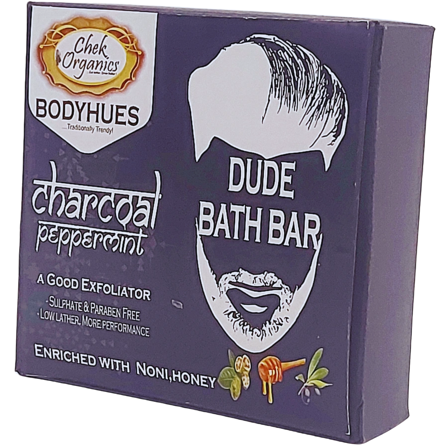 CHEKORGANIC BODYHUES – CHARCOAL PEPPERMINT SOAP – 100GM-Mencharcoalsoap_100