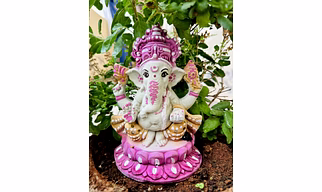 Eco Ganesh with Natural Color Idol - 6 Inch, 8 Inch, 10 Inch, 12 Inch, 1.5 ft