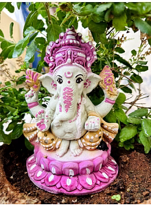 Eco Ganesh with Natural Color Idol - 6 Inch, 8 Inch, 10 Inch, 12 Inch, 1.5 ft
