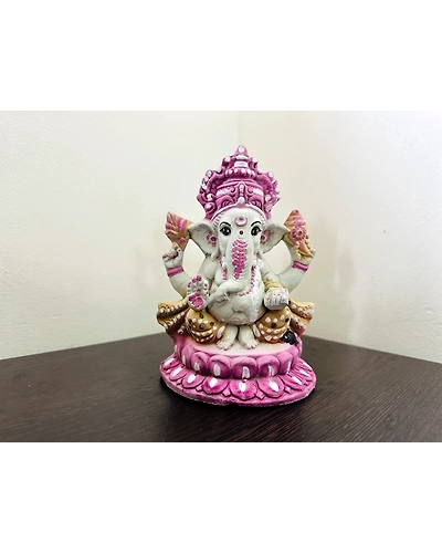Eco Ganesh with Natural Color Idol - 6 Inch, 8 Inch, 10 Inch, 12 Inch, 1.5 ft-6INCH-1