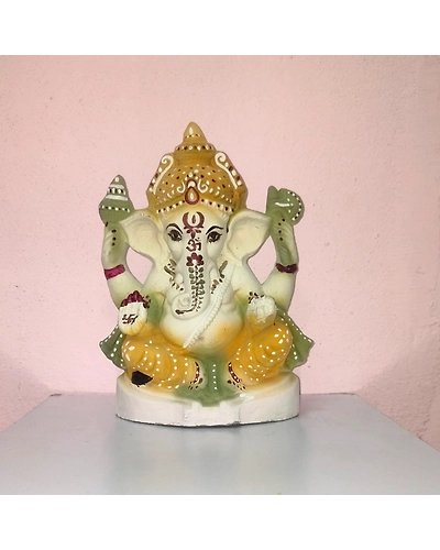 Eco Ganesh with Natural Color Idol - 6 Inch, 8 Inch, 10 Inch, 12 Inch, 1.5 ft-CBLLS-2004