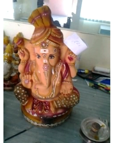 Eco Ganesh with Natural Color Idol - 6 Inch, 8 Inch, 10 Inch, 12 Inch, 1.5 ft-CBLLS-2005