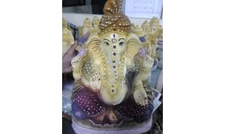 Eco Ganesh with Natural Color Idol - 2 ft Narrow, 2 ft Wide, 3 ft, 4 ft, 5 ft