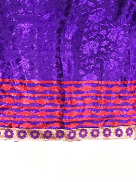 Rani Jacquard Crepe Shaded Printed Saree-1