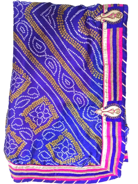 Blue Bandhani Printed Saree-1