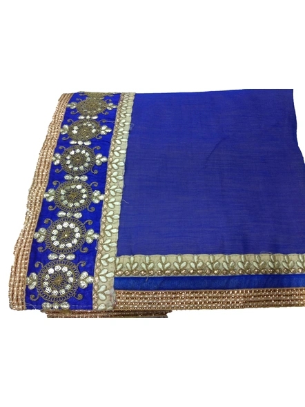 Half Half Embroidered Saree in Blue-1