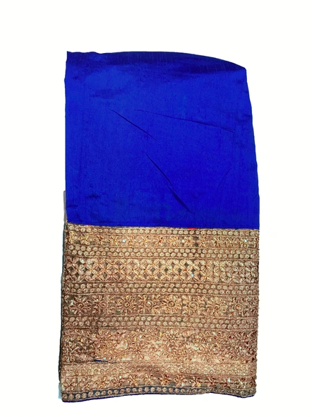 Blue Rawsilk Embroidered Saree-144