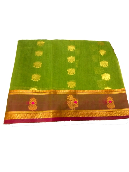 Green Woven Cotton Silk Saree-104A