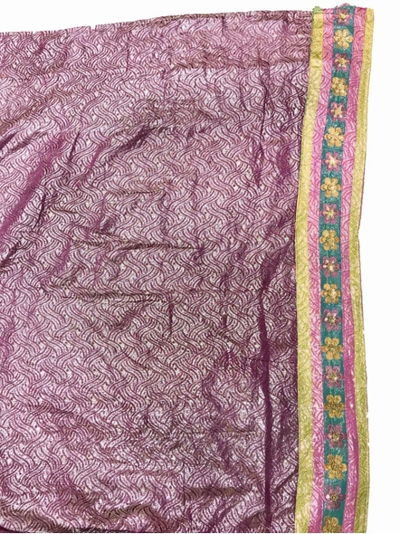 Green To Pink Half Half Embroidered Saree-223