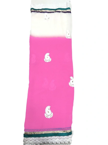 Pink Chiffon Embroidered Saree-285