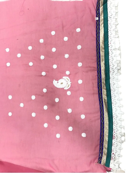 Pink Chiffon Embroidered Saree-1