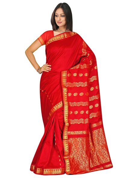 Red Silk Kanjivaram Woven Saree-514