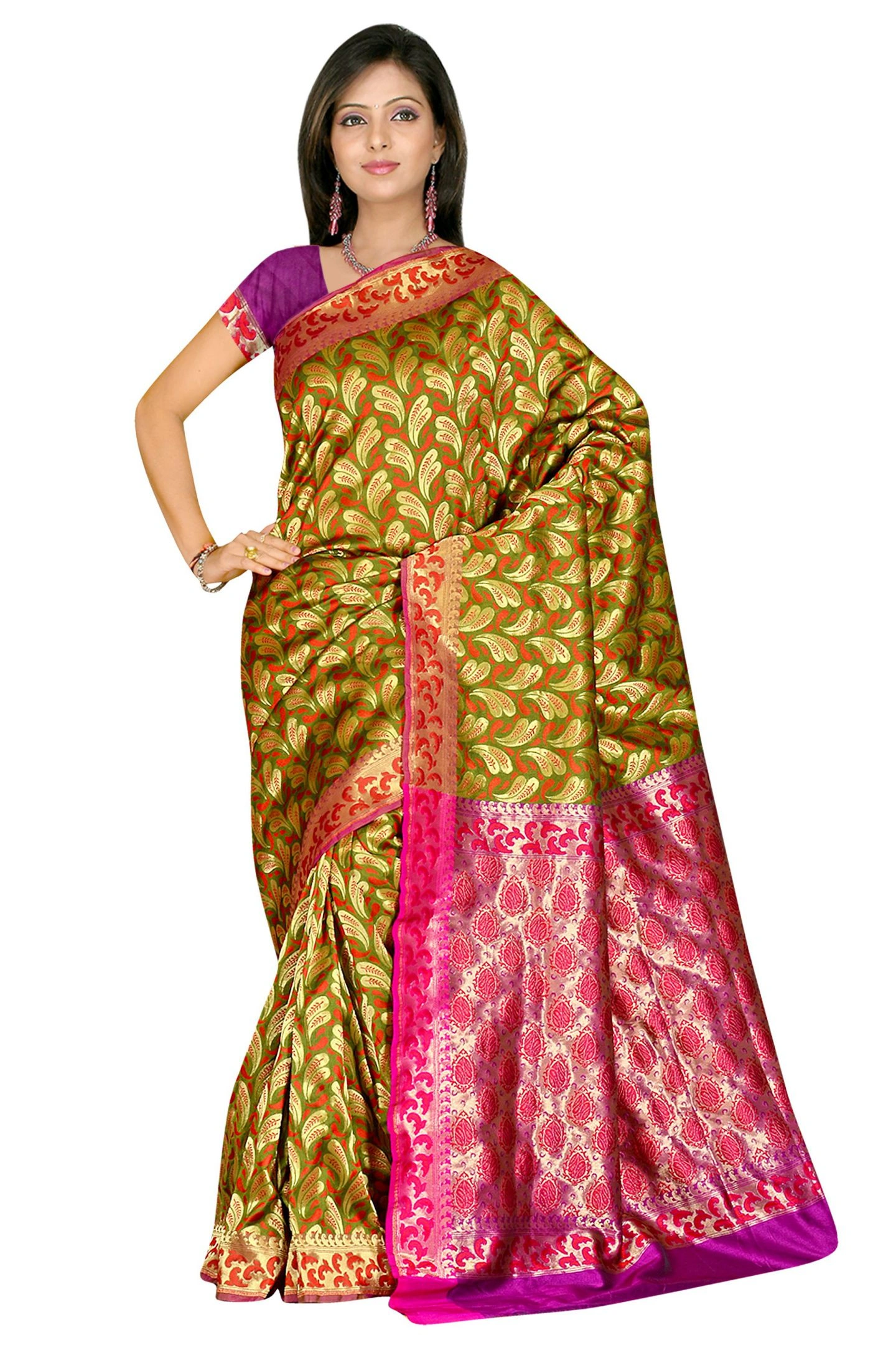 Green Georgette Silk Woven Saree 534-534