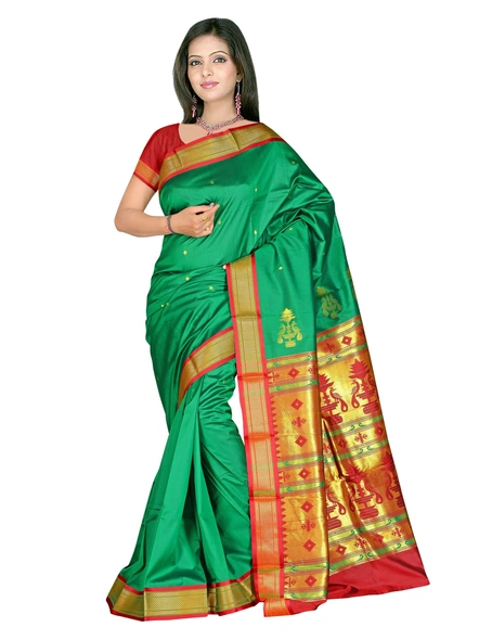 Green Pathani Silk Saree-561A